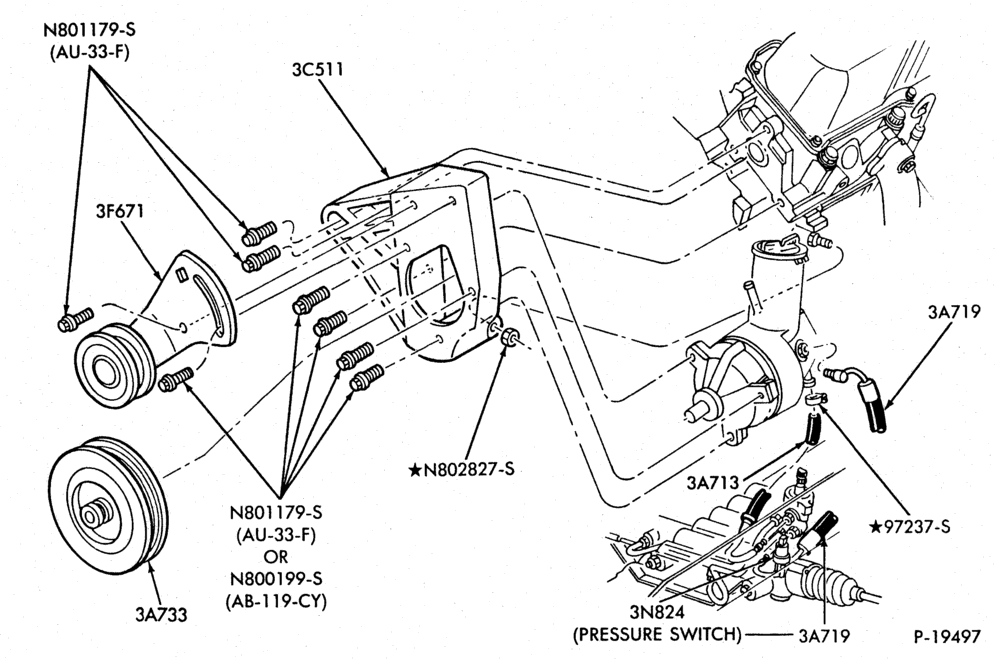 Схема STEERING-(1986/87)- 6 cyl. 183 (3.0L)-A