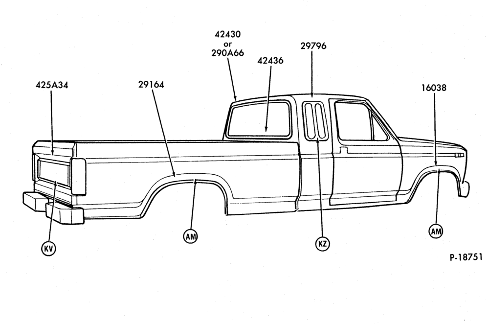 Схема SUPER CAB - QUARTER WINDOW & WHEEL LIP MOULDINGS