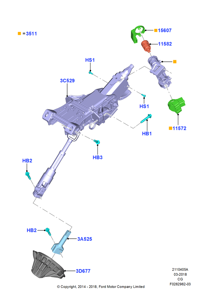 Схема Рулевая колонка, Less Keyless Entry System; 23.07.2012–15.09.2014