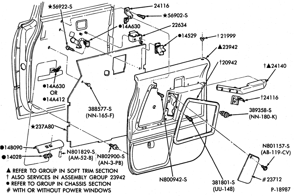Схема TRIM-Interior trim- Panel - front door-A