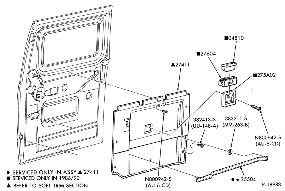 Схема TRIM-Interior trim  - R.H. rear qtr.  - Side door-A
