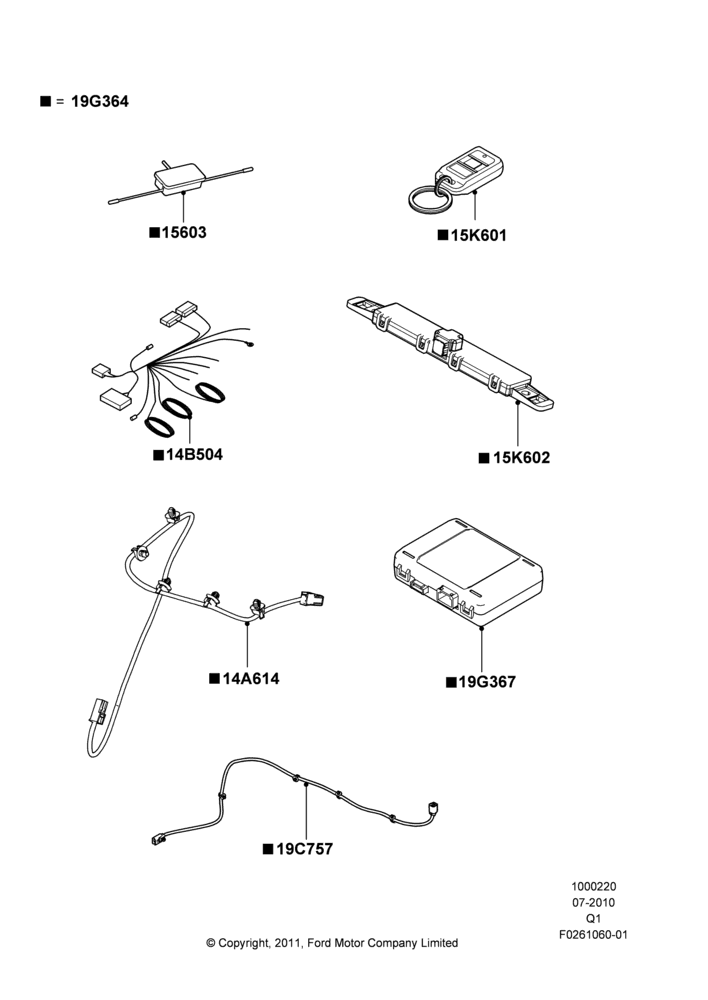 Схема Комплект дистанционного запуска, With Keyless Entry, Accessory, One Way Remote Start, Long Range; 12.07.2010–24.12.2014