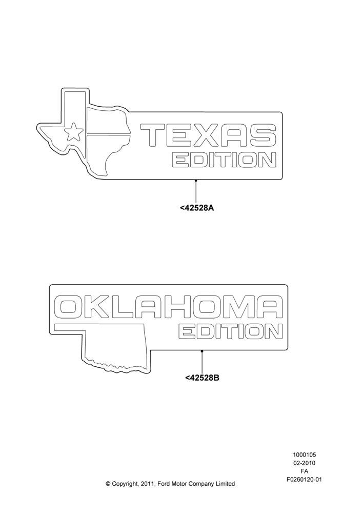 Схема Шильдики, Accessory, Oklahoma Edition, Texas Edition; 22.02.2010–05.07.2016