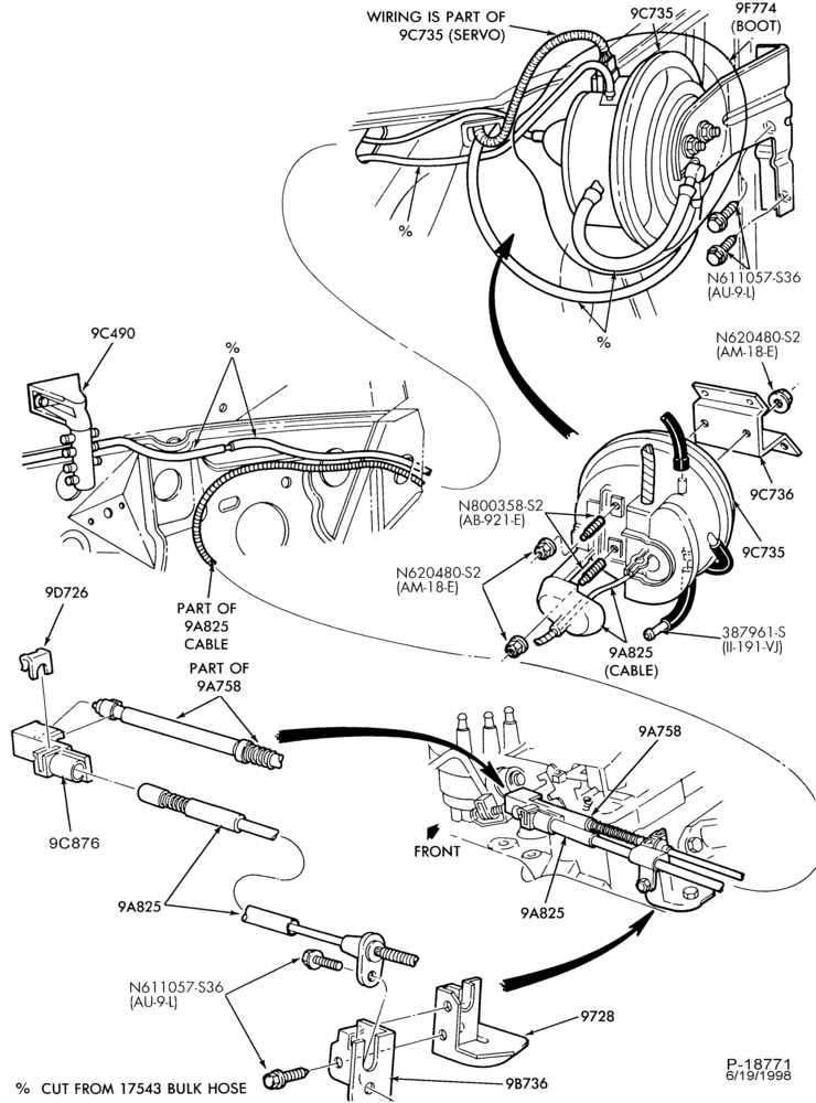 Схема 6 CYL. 3.8L (230 C.I.D.)-Speed control and related parts- engine compartment