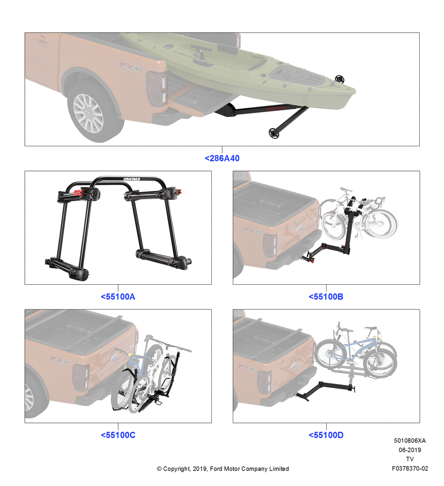 Схема Крепления багажника (аксессуар), Yakima Hitch Mounted Products, Accessory; 06.05.2019