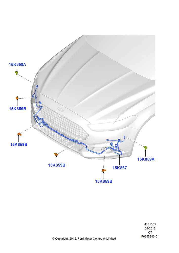 Схема Парктроник, With Front Parking Aid; 13.08.2012–04.04.2016