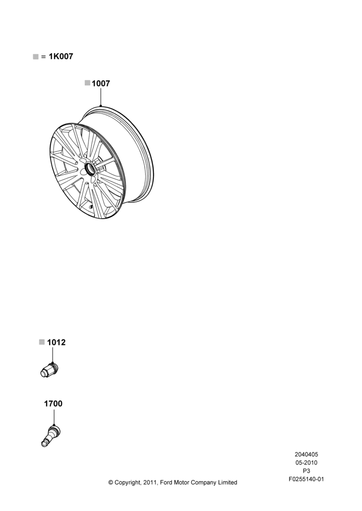 Схема Колёса, Accessory, Sonic Wheel Kit; 10.05.2010–13.06.2011