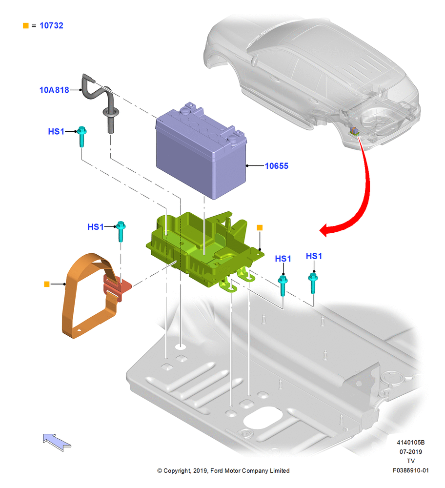 Схема АКБ и крепление, 12 VOLT, Rear Mount; 06.05.2019