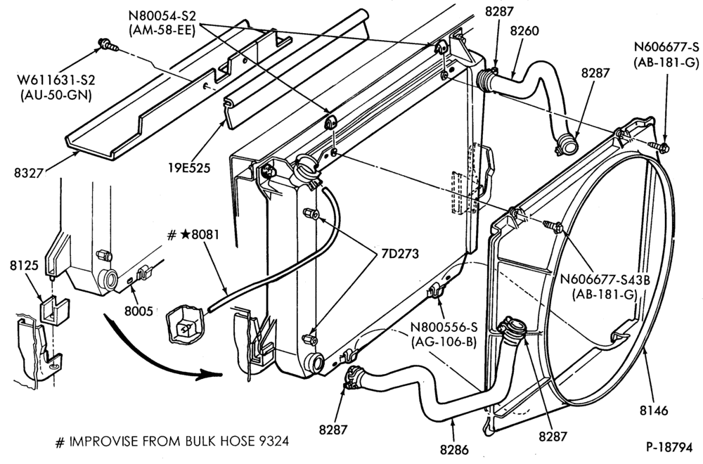 Схема COOLING SYSTEMS-COOLING SYSTEMS- 8 cyl. 460 (7.5L)-F250/350,F(Super Duty)