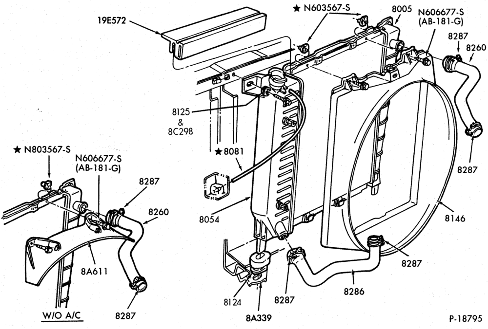 Схема COOLING SYSTEMS-COOLING SYSTEMS- 6 cyl. 171 (2.8L) and 177 (2.9L)-B