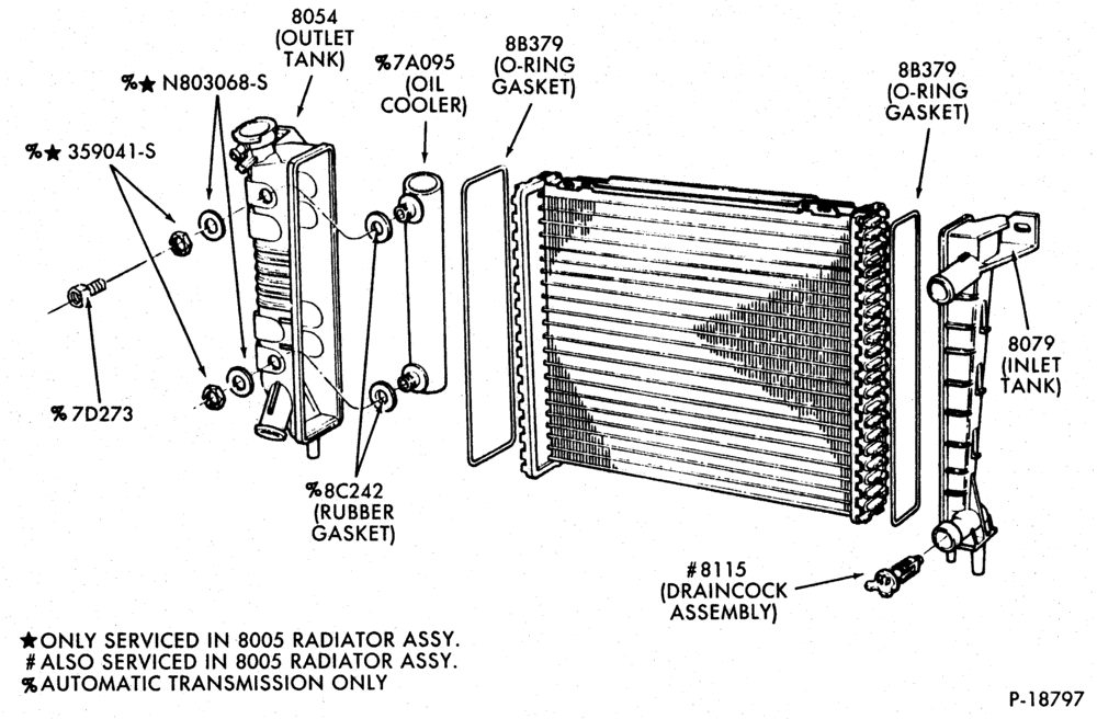 Схема COOLING SYSTEMS-Radiator repair kit details-F150/350,F(Super Duty)