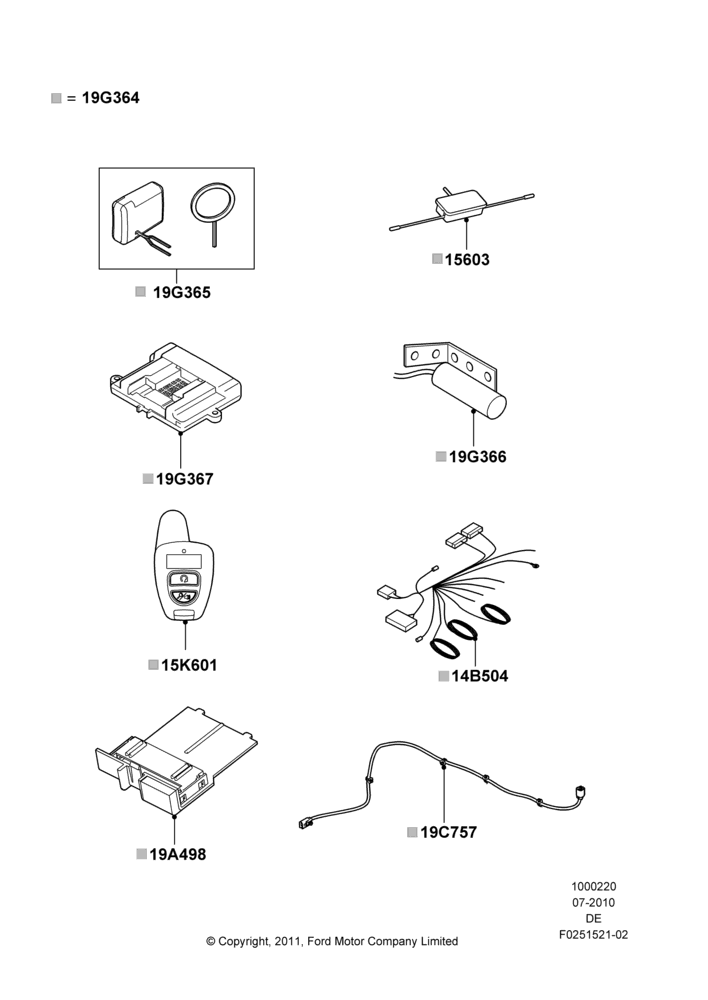 Схема Комплект дистанционного запуска, Automatic Transmission, Accessory, Bi-Directional Remote Start; 26.07.2010–29.07.2012