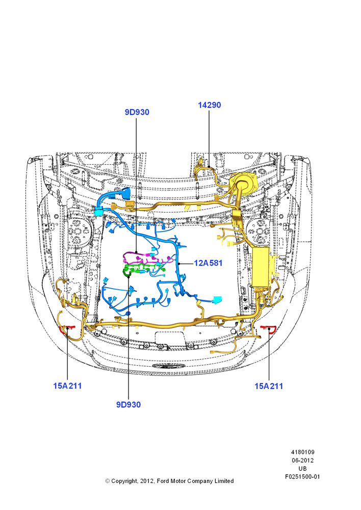 Схема Проводка двигателя и КПП, 3.5L DOHC T/C V6 Gas; 04.09.2012–04.05.2015