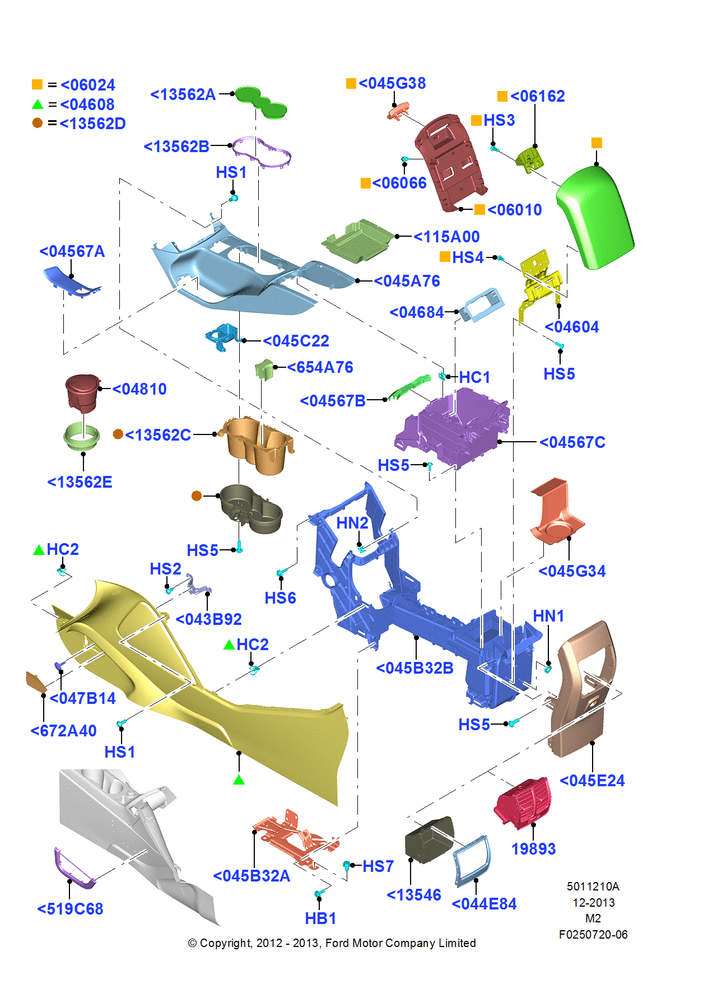Схема Консоль напольная, Production Installed; 09.04.2012–21.03.2016