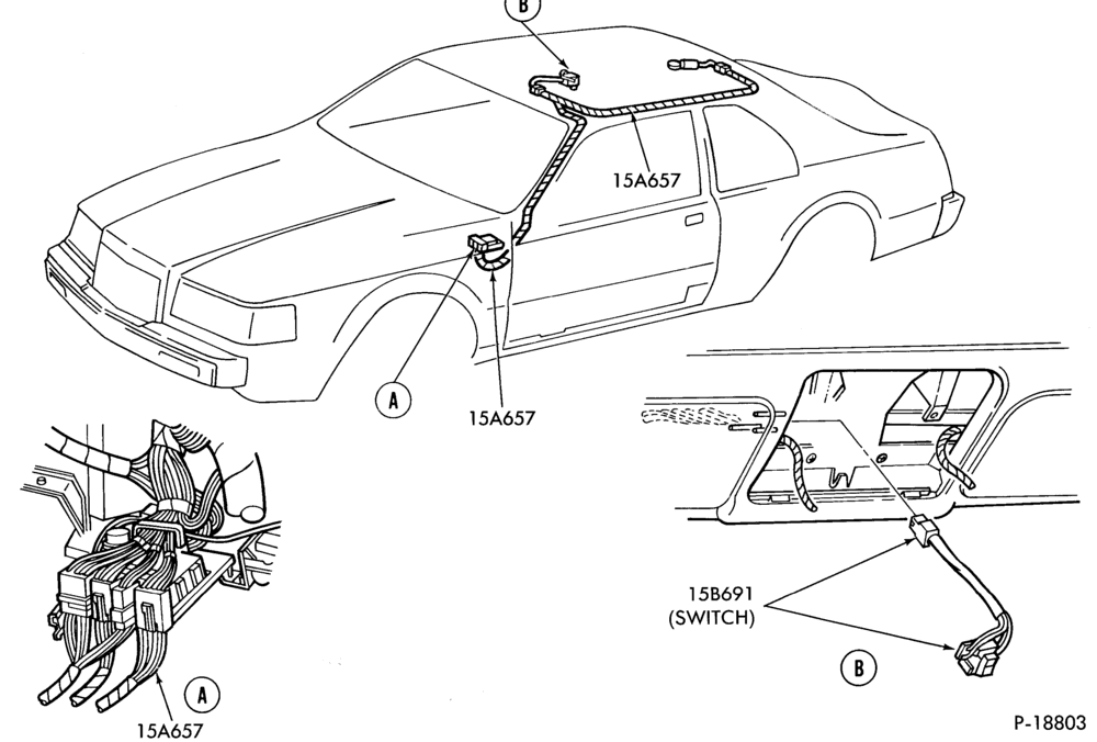 Схема ELECTRICAL SYSTEMS-Power moon roof switch and wiring
