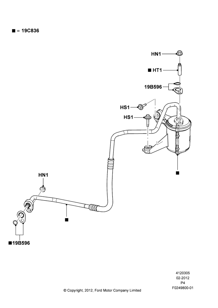 Схема Осушитель кондиционера (перед), 2.0L EcoBoost (240PS); 30.04.2012