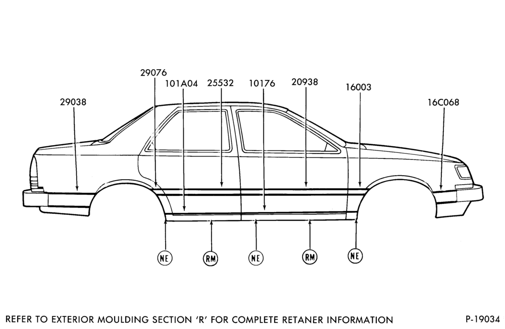 Схема BODY SIDE 1'' WIDE - PRESSURE SENSITIVE AND ROCKER PANEL - BODY TYPE 54
