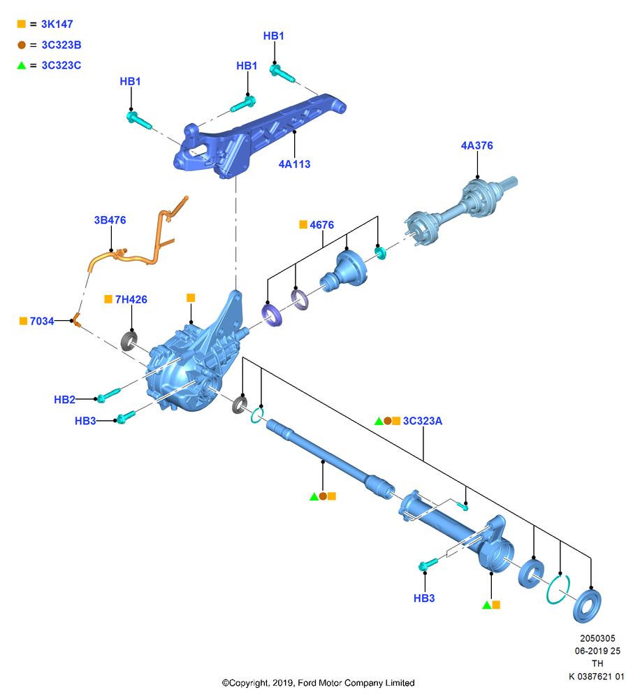 Схема Front Axle Case, LHD 4WD (Part Time Drive); 21.10.2019