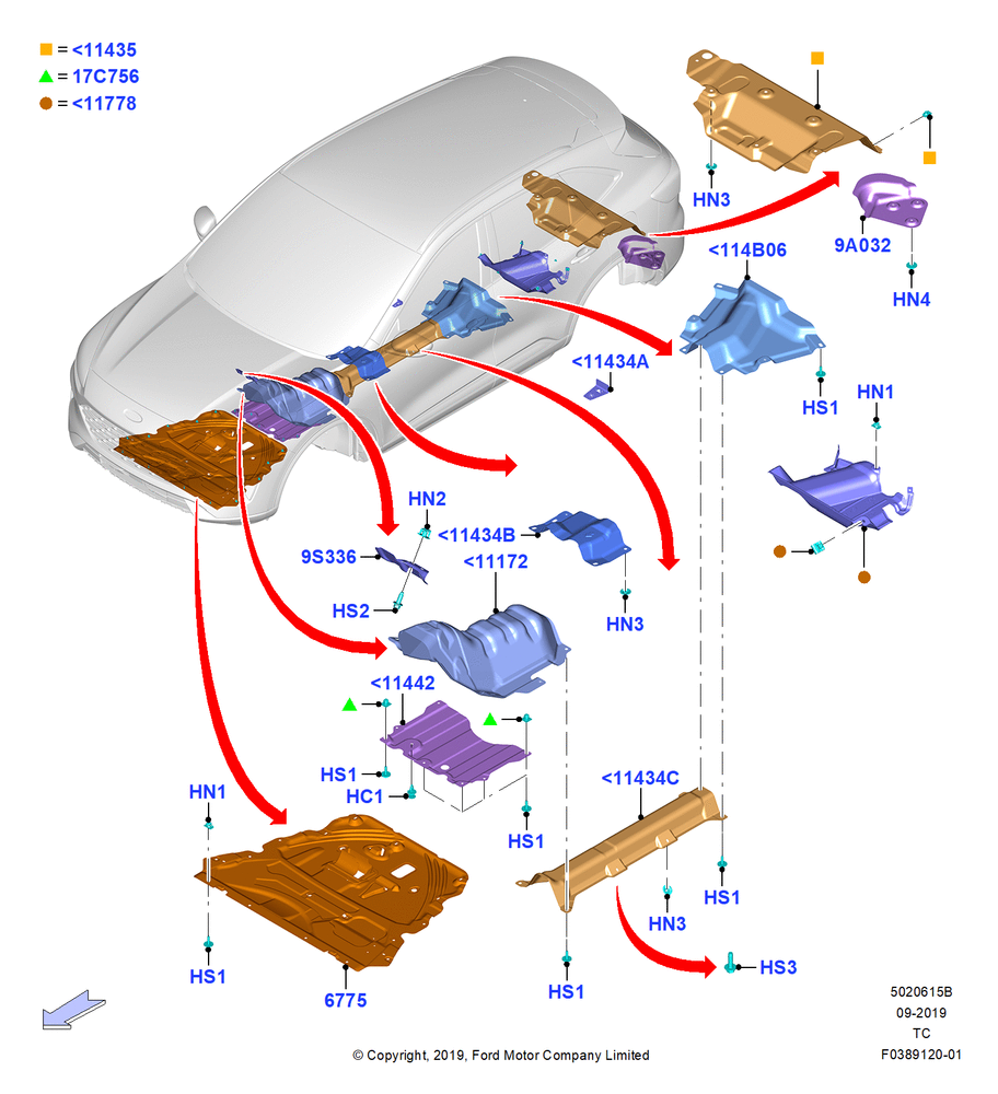 Схема Защитные щитки и теплозащита, Heat Shield; 19.08.2019