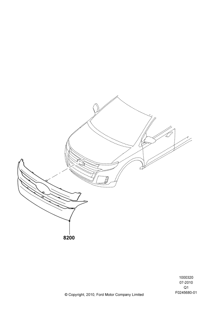 Схема Декор кузова — перед, Ford Series, Accessory; 12.07.2010–24.12.2014