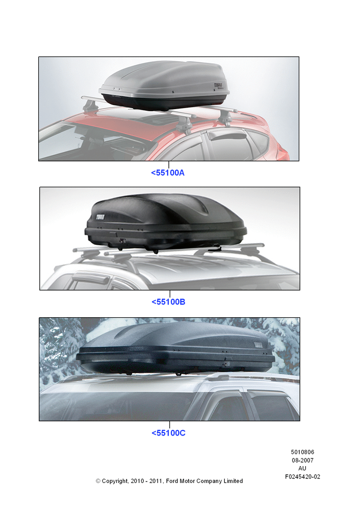 Схема Крепления багажника (аксессуар), Cargo Box; 27.08.2007–07.12.2010