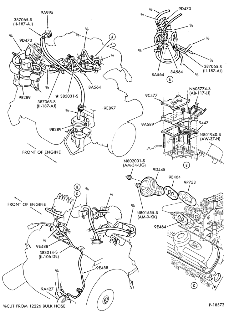Схема 6 CYL. 3.8L (230 C.I.D.)-recirculation (E.G.R.)- w/o E.F.I. - Canada