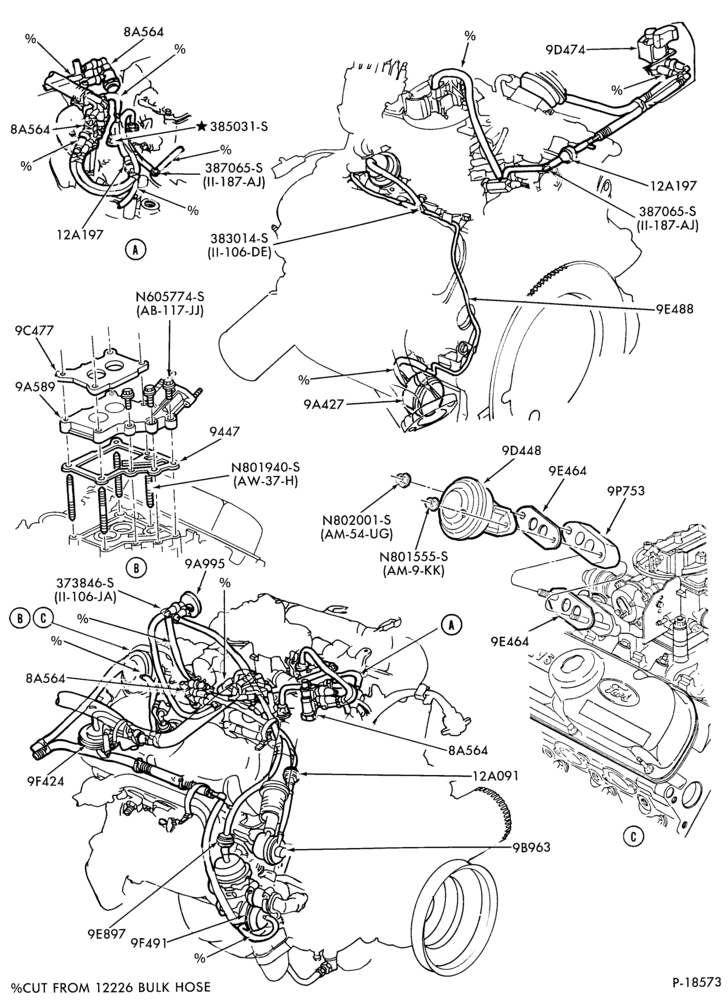 Схема 6 CYL. 3.8L (230 C.I.D.)-recirculation (E.G.R.) - w/o E.F.I.- exc. Canada