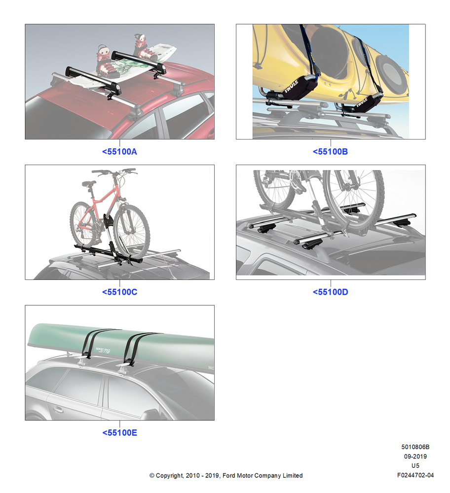 Схема Крепления багажника (аксессуар), Cross Bar, Ski Racks, Bike Racks, Wheel Holder, Kayak And Canoe Carrier; 19.07.2005–16.12.2010