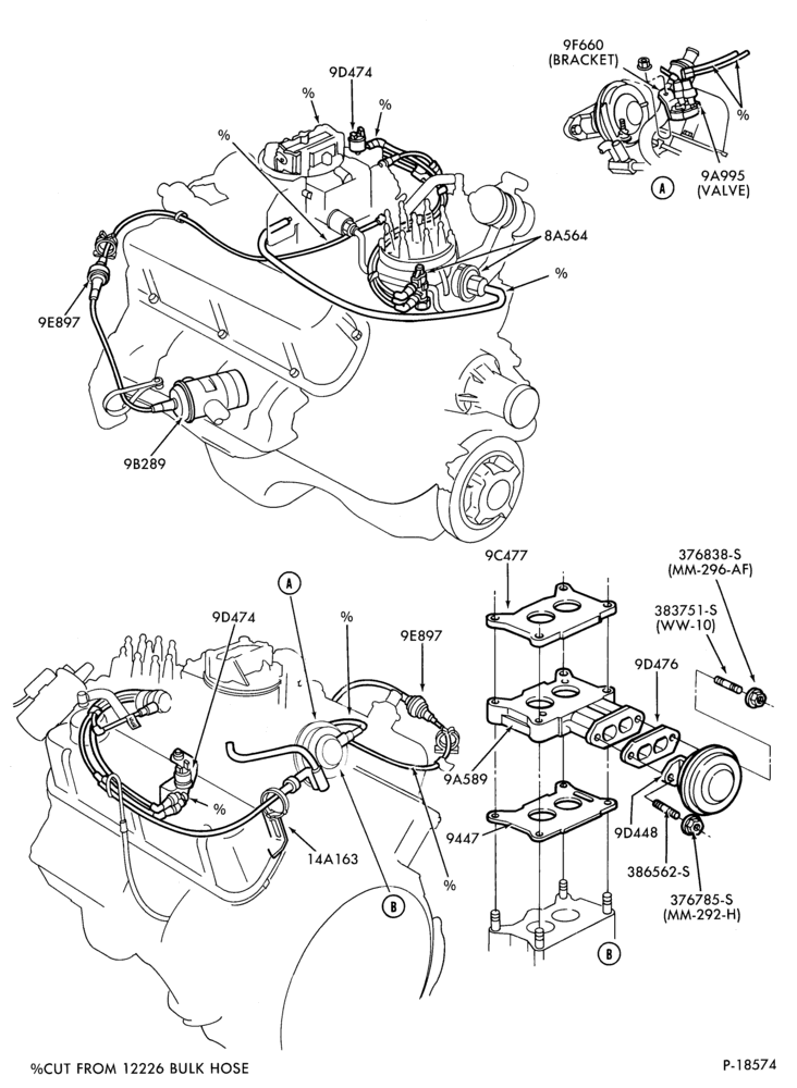 Схема 8 CYL. 5.0L (302 C.I.D.)-recirculation (E.G.R.)- Canada