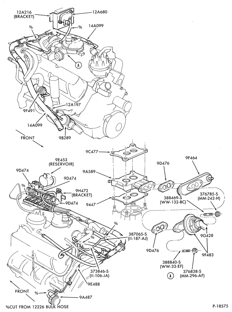 Схема 8 CYL. 5.0L (302 C.I.D.)-recirculation (E.G.R.)
