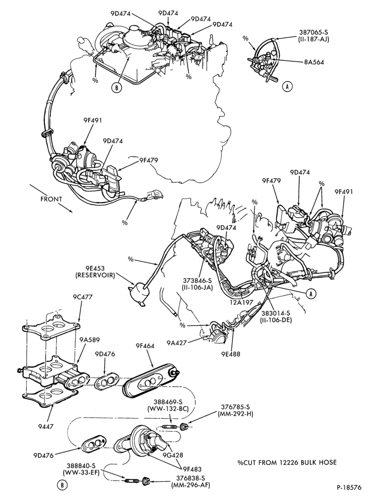 Схема 8 CYL. 5.0L (302 C.I.D.)-recirculation (E.G.R.)- Exc. Canada
