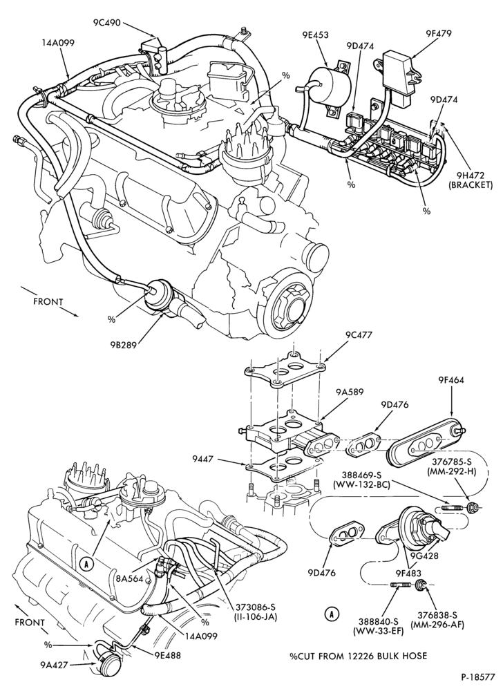 Схема 8 CYL. 5.0L (302 C.I.D.)-recirculation (E.G.R.)