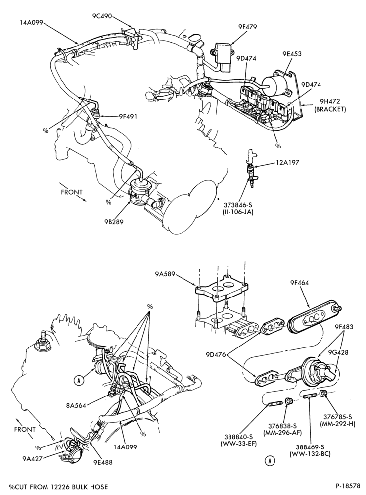 Схема 8 CYL. 5.0L (302 C.I.D.)-recirculation (E.G.R.)