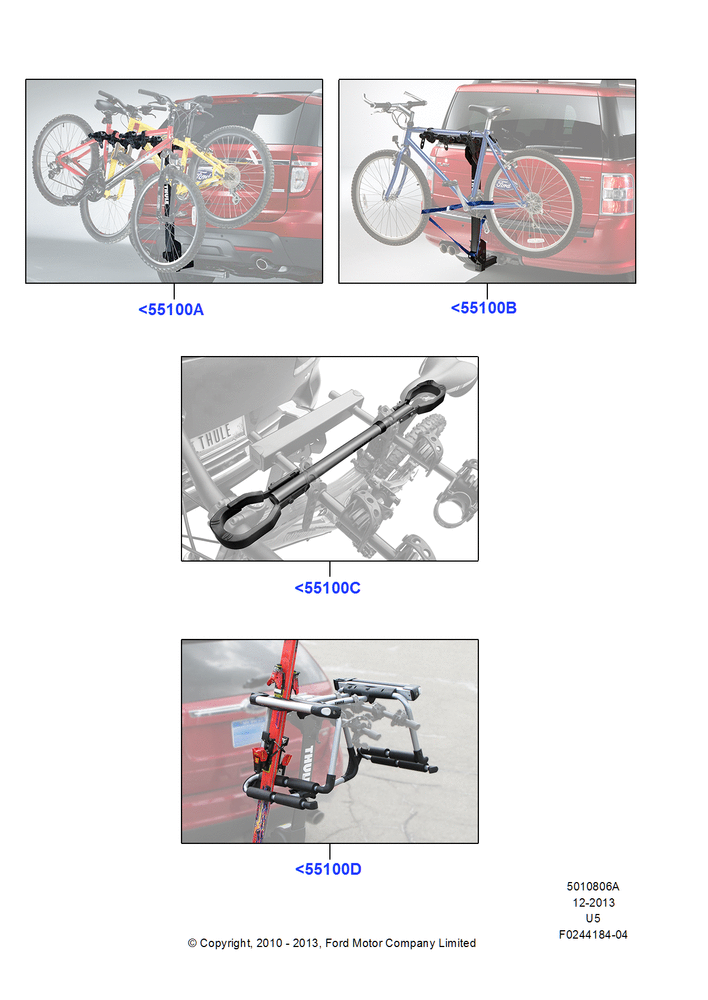 Схема Крепления багажника (аксессуар), Rear Hitch Mount Bike Rack; 19.07.2005–16.12.2010