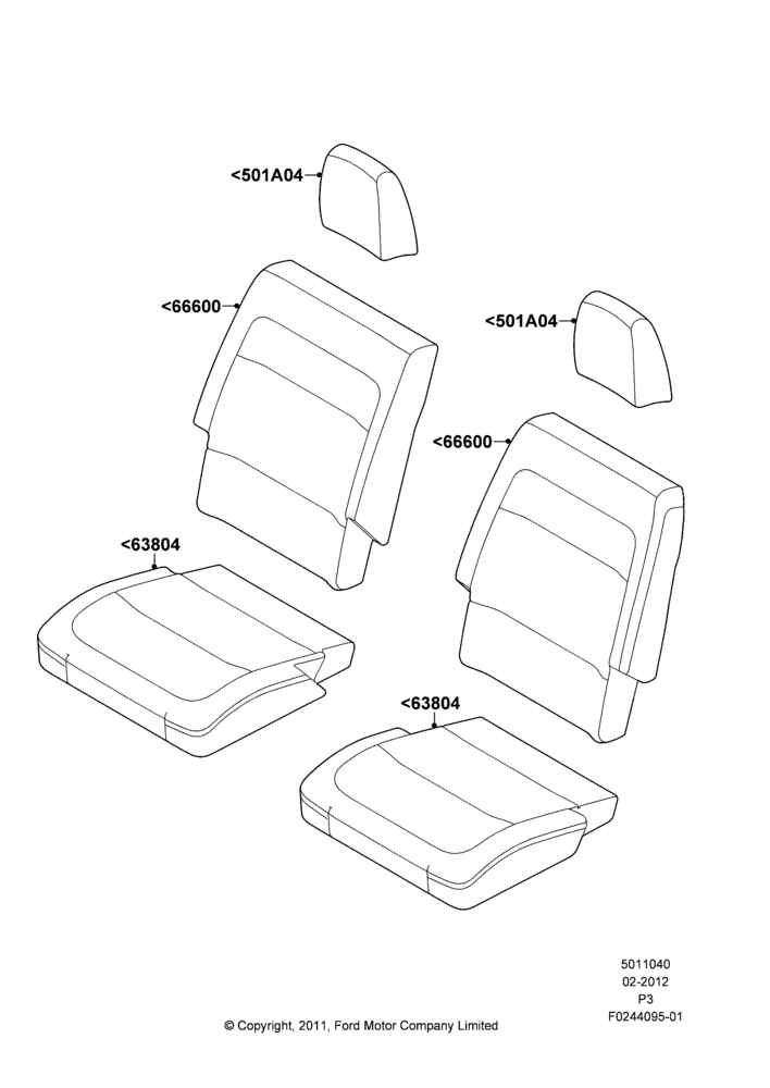 Схема Rear Seat Covers, With 2nd Row Quad Power Fold Seat; 29.02.2012