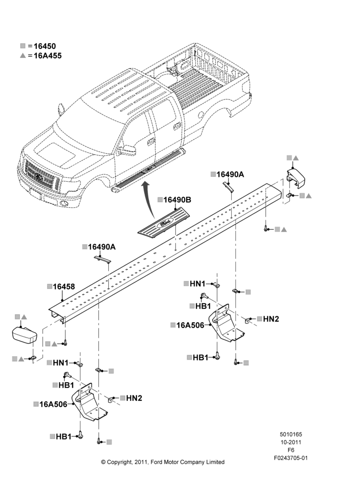 Схема Подножки, Crew Cab, RUNNING BOARD-CHROME ANGULAR; 03.08.2011–23.12.2014