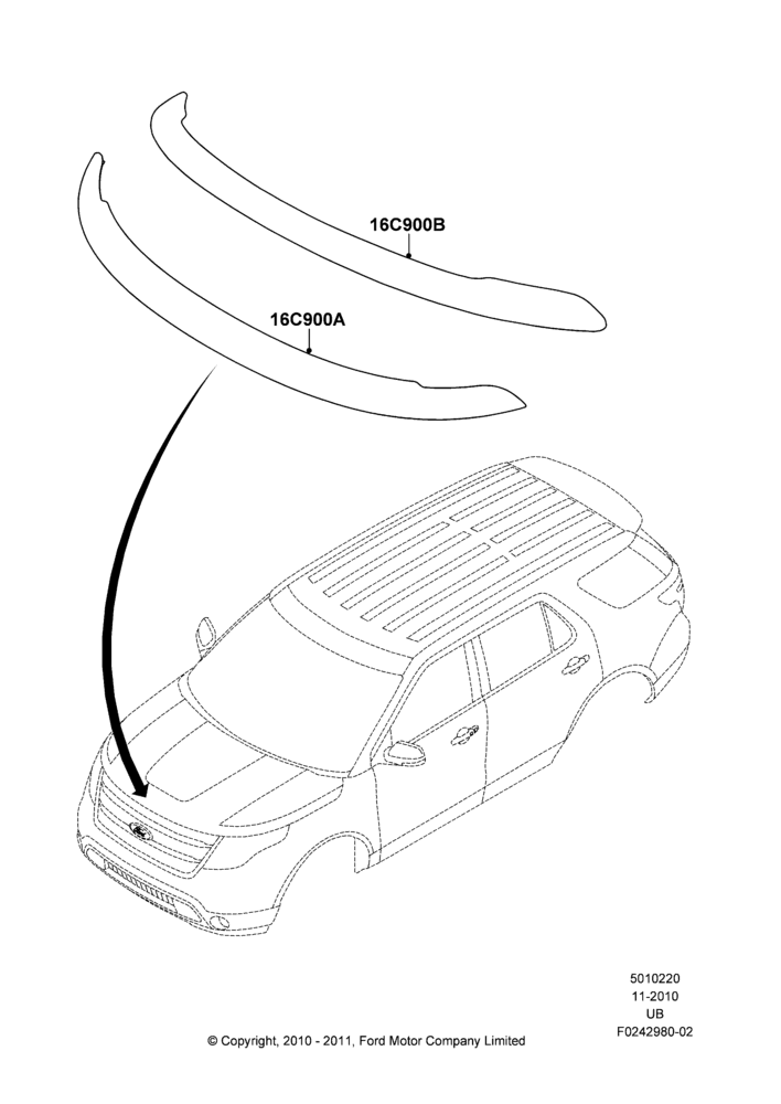Схема Капот и детали, Accessory, Accessory Bug Shield; 04.10.2010–04.05.2015