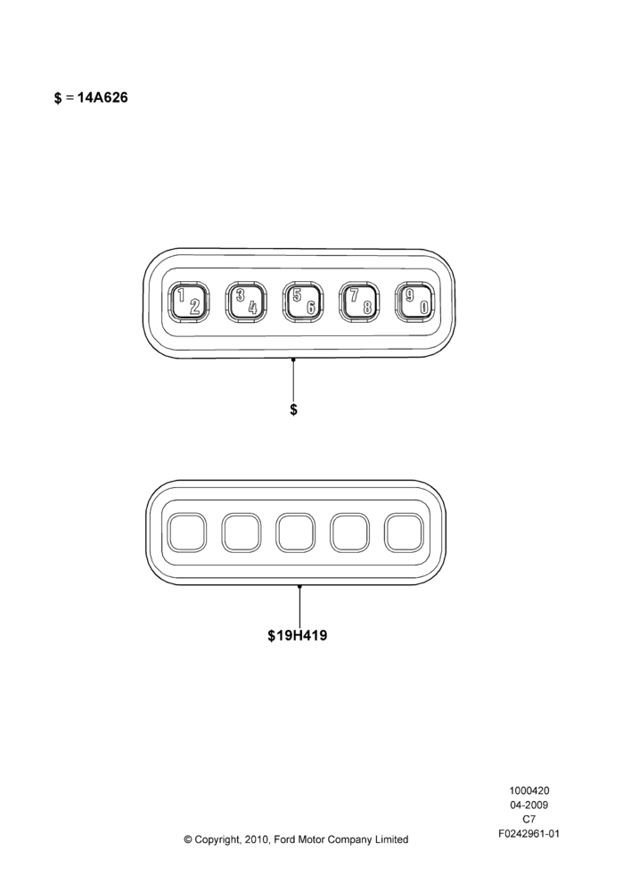 Схема Противоугонные устройства (аксессуар), (+)"CDN/PR/USA", Accessory Wireless Key Pad; 01.04.2009