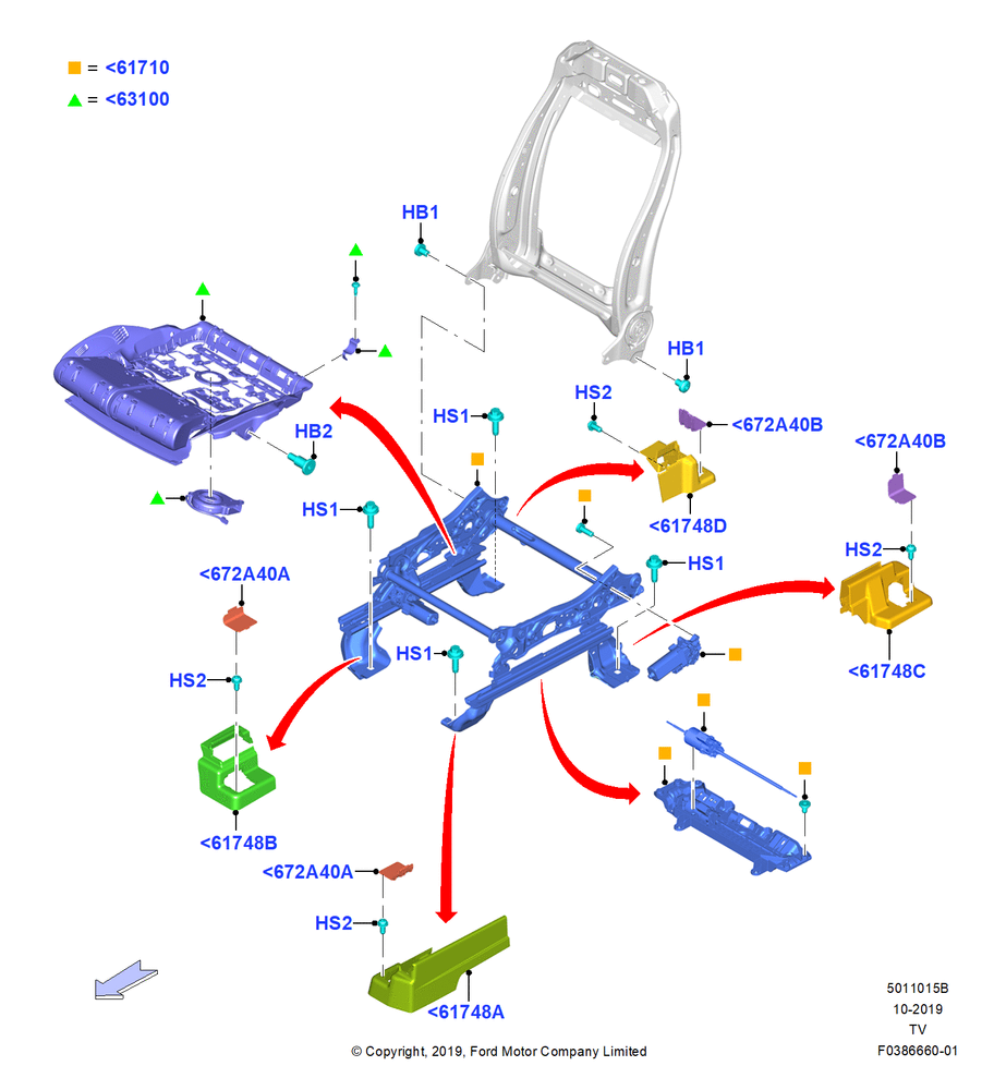 Схема Основание переднего сиденья, With Drivers 12 Way Pwr Seat Adjust, Pwr 20-Way Driver Seat Adjust; 06.05.2019