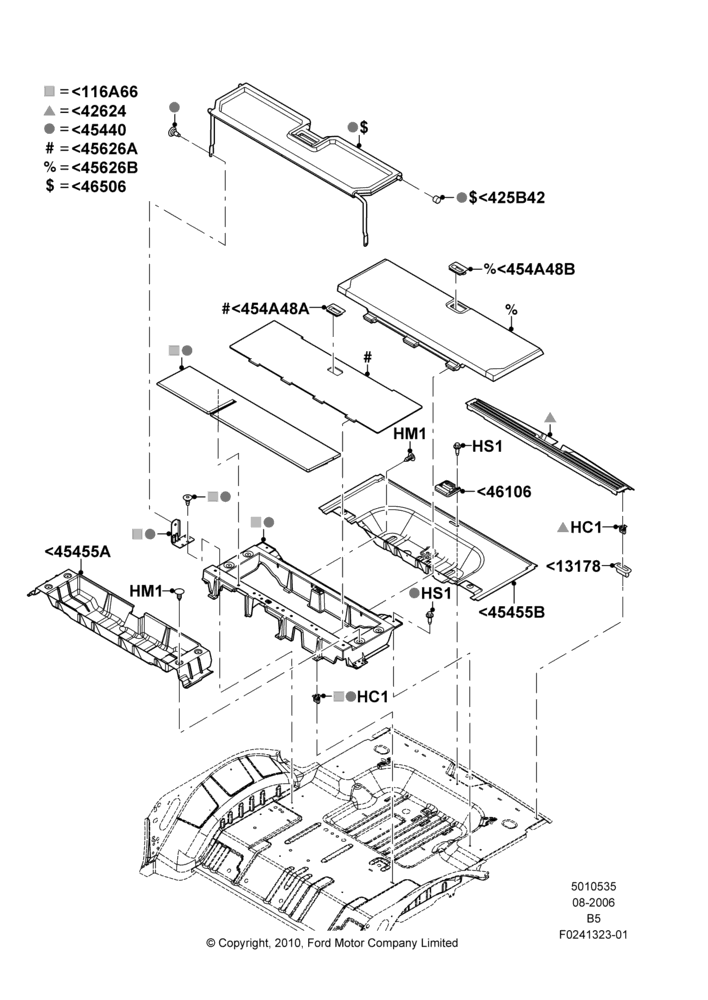 Схема Load Compartment Trim, 131"/3327.4MM  Wheelbase, With 3rd Row Bench Seat, With Cargo Area Management, With Third Row Power Folding Seat, Production Installed; 02.08.2006–29.06.2009