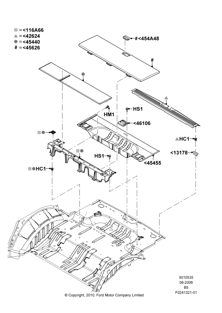 Схема Load Compartment Trim, 119"/3023MM Wheelbase, Less Cargo Stowage Rack/Rail, Production Installed; 02.08.2006–11.08.2014