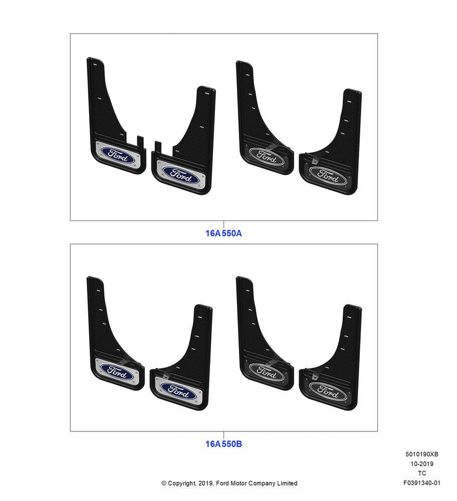 Схема Брызговики, Ford Licensed Accessories; 19.08.2019