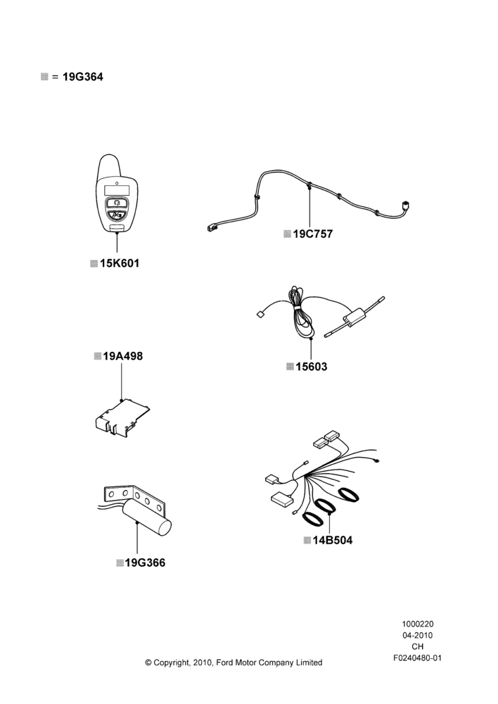 Схема Комплект дистанционного запуска, With Keyless Entry System, Accessory, Bi-Directional Remote Start; 26.04.2010–27.04.2013