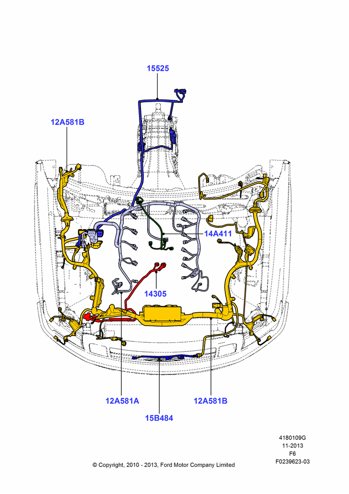Схема Проводка двигателя и КПП, 6.2L 16V OHC NA V8 Gas; 03.11.2010–23.12.2014