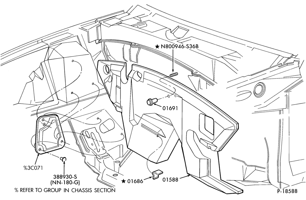 Схема INSTRUMENT PANEL AND FLOOR-Cowl insulators - engine compt. - lower