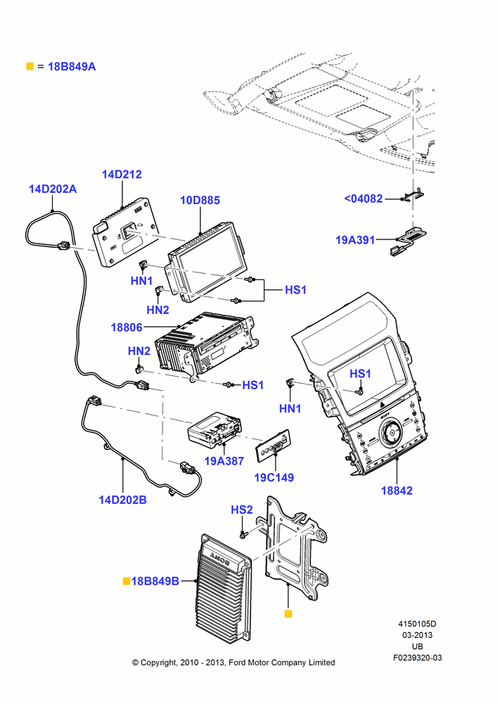 Схема Аудиооборудование (заводское), Human Machine Interface 4; 04.10.2010–03.06.2013