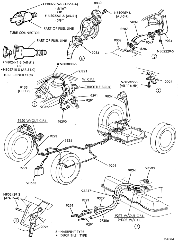 Схема 4 CYL. 2.3L (140 C.I.D.) HSC-Fuel system - w/C.F.I.