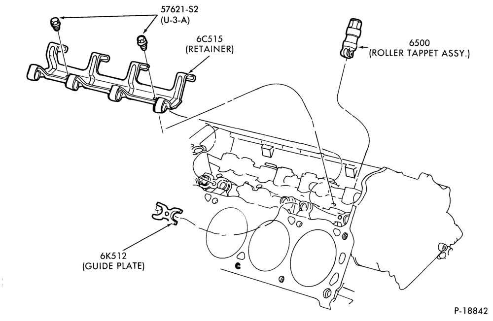 Схема 8 CYL. 5.0L-Roller tappet & related parts-U150