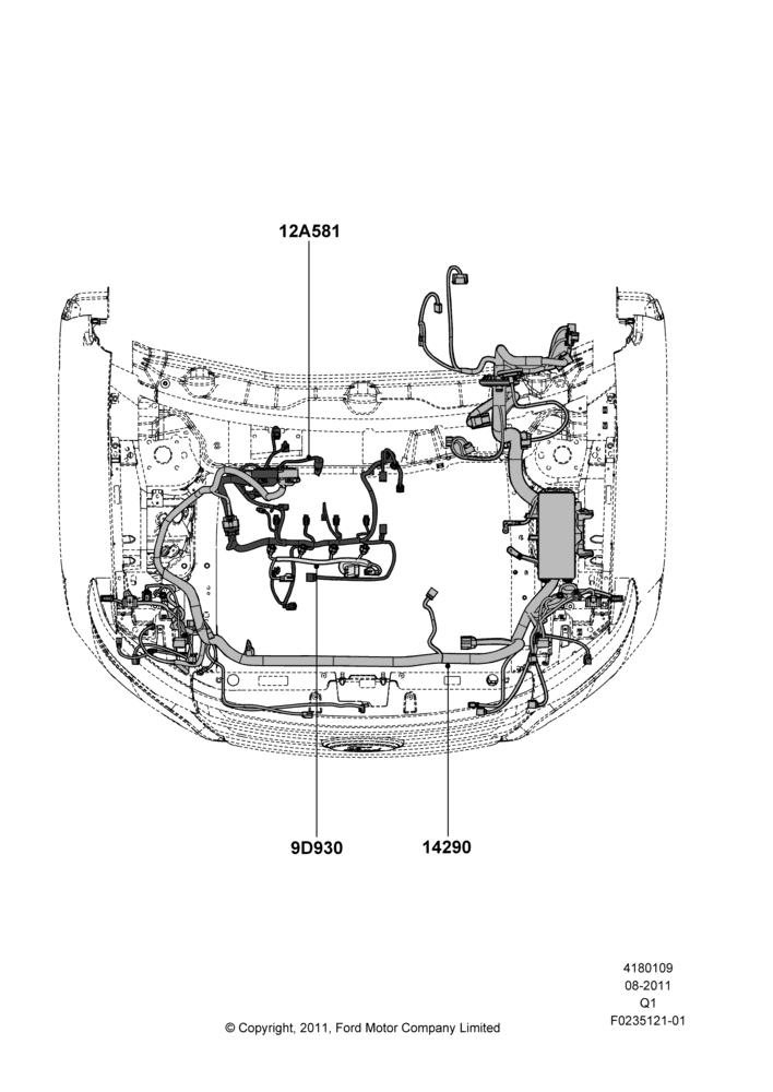 Схема Проводка двигателя и КПП, Lincoln/Mercury Series, 2.0L EcoBoost (240PS); 08.08.2011–24.12.2014