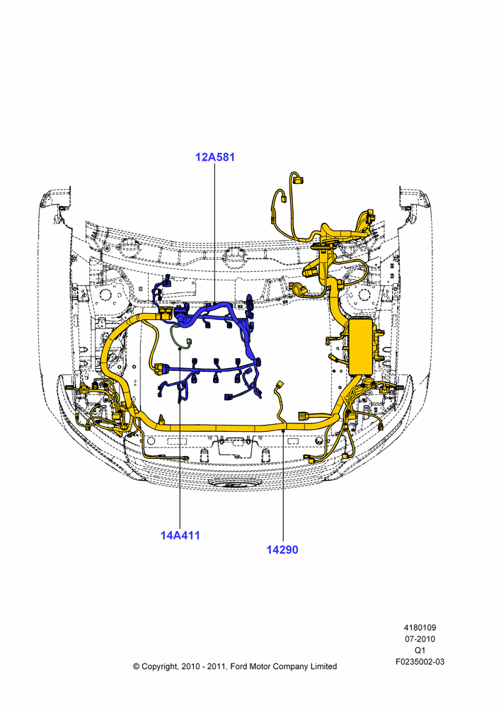 Схема Проводка двигателя и КПП, 3.5L 4V DOHC VCT SMPI V6 Gas, 3.7L DOHC V6 Gas., Ford Series; 12.07.2010–24.12.2014